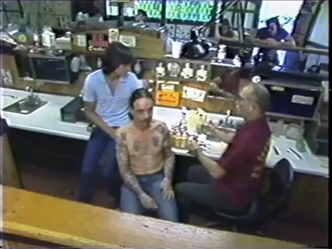 WS Man Getting Tattoo Stock Footage 69715363