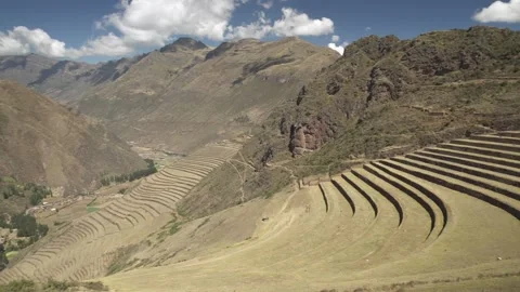 WS Pan Mountains and Inca trail in Cusco, Peru Stock Footage 130429856