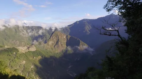 WS Pan mountains and Inca trail to Machu Picchu, Cusco, Peru Stock Footage 130460554