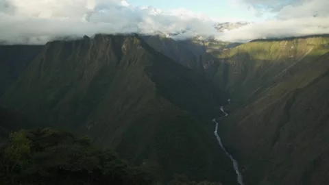 WS Pan mountains and river. Inca trail in Cusco Peru Video stock 130459897