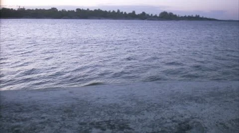 WS PAN View of dome tent by river / Stockholm Stock Footage 11339463