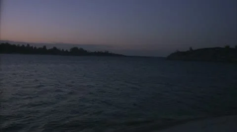WS PAN View of dome tent by river / Stockholm Stock Footage 11339470