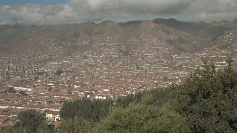 WS Pan,View of Cusco, Peru Video stock 130425736