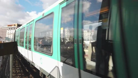 WS Paris Metro train, Paris, France Stock Footage 194472435