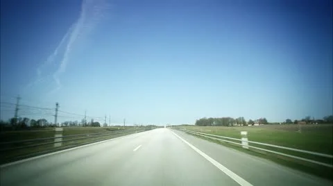 WS POV Car moving through Skane / Skane, Scandinavian Peninsula Stock Footage