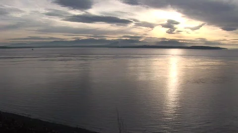  WS sunset Pacific NW Stockbeeldmateriaal 343507