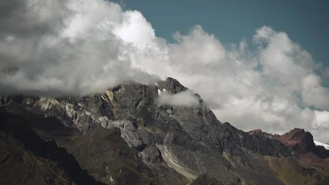 WS T/L mountains and clouds in Cusco Peru Stock Footage 130432010