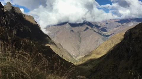 WS T/L mountains and clouds in Cusco Peru Stock Footage 130432403