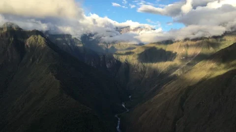 WS T/L mountains and clouds in Cusco Peru Stock Footage 130460255