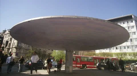 WS T/L View of people at Stureplan / Stockholm Stock Footage 11293170