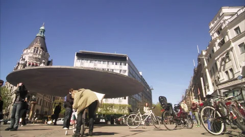 WS T/L View of people at Stureplan / Stockholm, Sweden, Scandinavian Peninsula. Stock Footage 51861697
