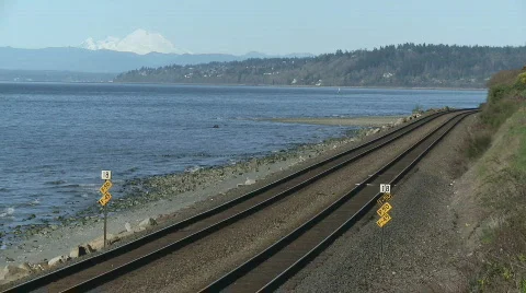 WS Train and Mountain BG Video stock 684984