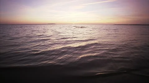 WS View of seascape at dusk Video stock 11339873