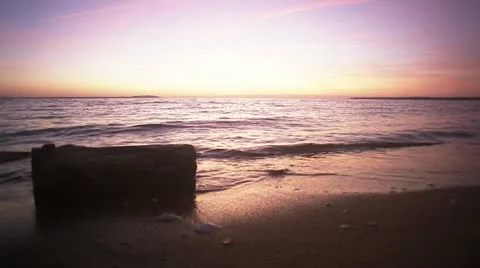 WS View of seascape at dusk Stock Footage 11339884