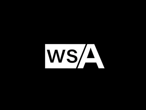 WSA Logo and Graphics design vector art, Icons isolated on black background Stock Illustration
