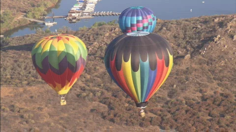 WSHotAirBalloon highangle Stock Footage 448220