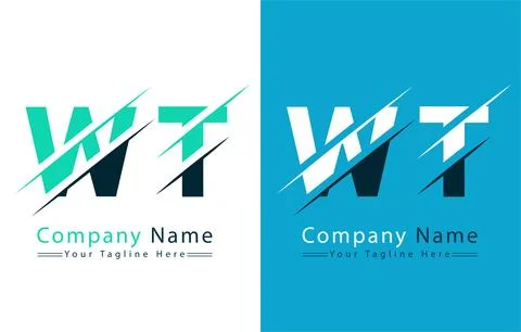WT Letter Logo Vector Design Concept Elements Illustrazione stock