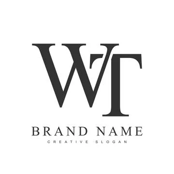 WT trendy logotype template. Initial letter w and t classic font style. Cre.. Stock Illustration
