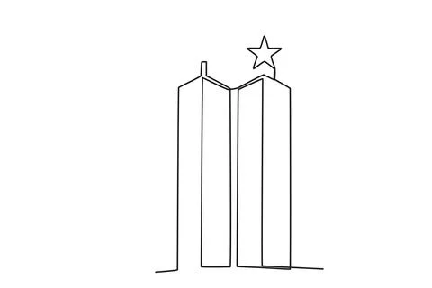 A WTC tower with a star on top Stock Illustration