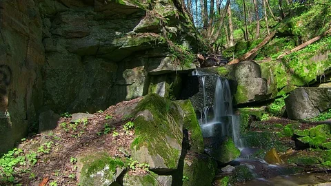 Wterfall in the forest Stock Footage 97792545