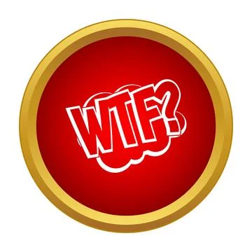 Wtf abbreviation text in red comic speech bubble icon Stock Illustration