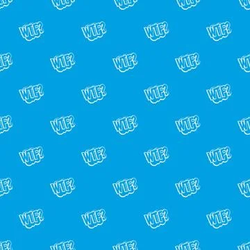 WTF, comic book bubble text pattern seamless blue Stock Illustration