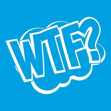 WTF, comic book bubble text icon white Illustrazione stock