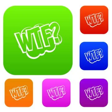 WTF, comic book bubble text set color collection Illustrazione stock