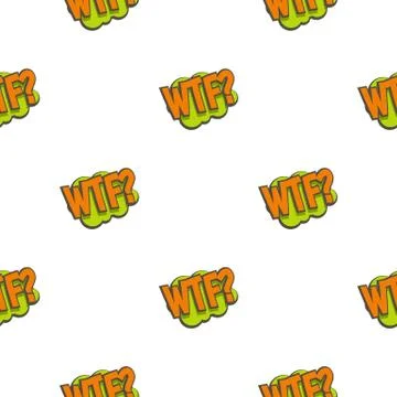 WTF, comic text sound effect pattern seamless Stockillustratie