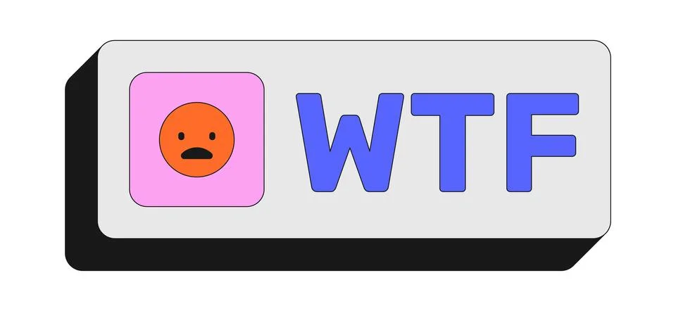 WTF rectangular UI web button Stockillustratie
