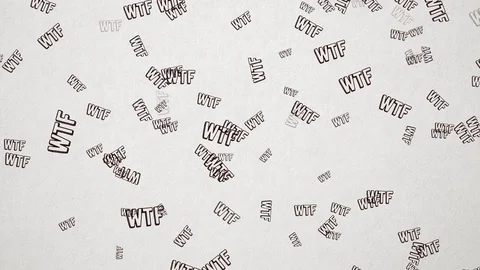 WTF Scribbled  On Old White Paper. Seamless loop, 1080p, 60fps Stock Footage 111381944