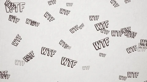 WTF Scribbled  On Old White Paper. Seamless loop, 1080p, 60fps Stock Footage 111382056