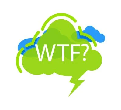 WTF? speech bubble with expression text Stock Illustration