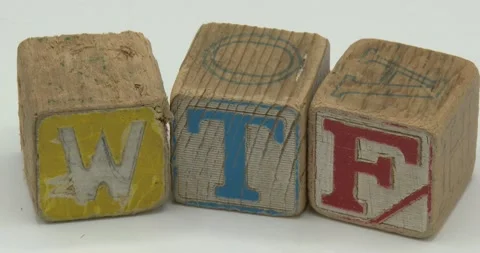 WTF - Wooden Blocks - Static -Full Screen Stock Footage 235487490