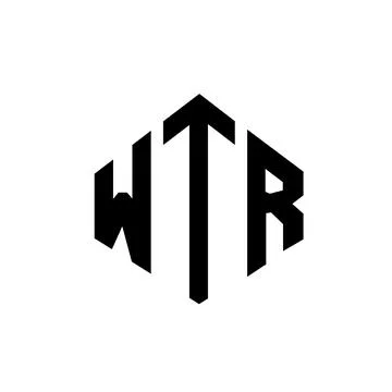 WTR letter logo design with polygon shape. WTR polygon and cube shape logo .. Stock Illustration