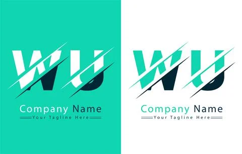 WU Letter Logo Design Template. Vector Logo Illustration Stock Illustration