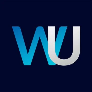 WU Letter logo design vector template. Stock Illustration