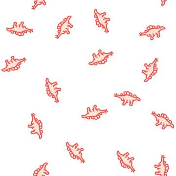 Wuerosaurus dinosaur vector seamless pattern sign Stock Illustration
