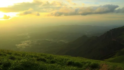 Wugongshan sunset time lapse Stock Footage 168048057