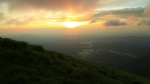 Wugongshan sunset time lapse Stock Footage 168048232
