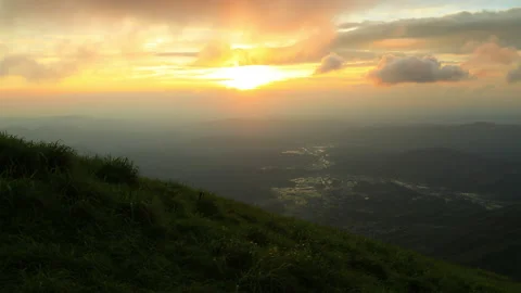 Wugongshan sunset time lapse Stock Footage 168048619