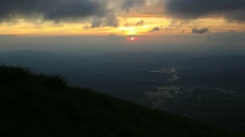 Wugongshan sunset time lapse Stock Footage 168049004