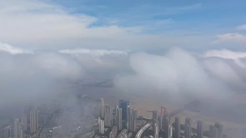 Wuhan city landmark skyline scenery Stock Footage 313413853