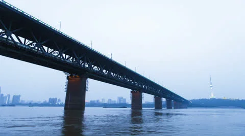 Wuhan first yangtze bridge Stock Footage 22769677