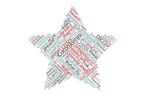 Wuhan flu word cloud graphic Stock Illustration