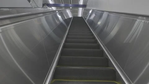 Wuhan Metro 12 Escalator Up Empty, D-Log Stock-Footage 342879819