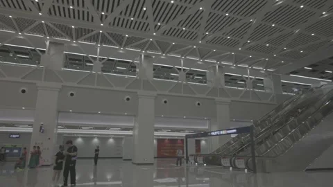Wuhan Metro Line 12 Concourse With Ticket Gates Stock-Footage 342970017