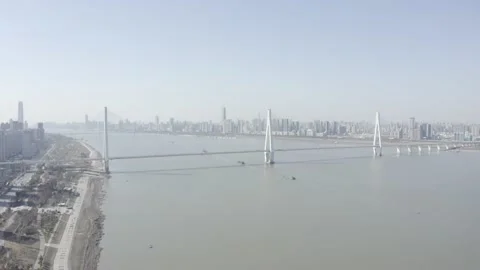 Wuhan Yangtze Great Bridge Stock Footage