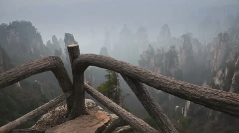 Wulingyuan mountain slider  2581 스톡 동영상 43213243