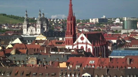 Wurzburg, Germany, on the River Main, Europe Stock Footage